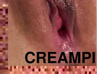 deep creampie leads to pulsing orgasms