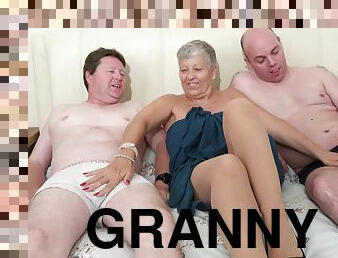 Whore Granny 3Some sex with freaky guys
