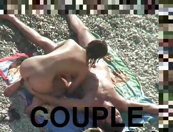 public, fellation, ados, maison, couple, plage, espion, jeune-18, sucer