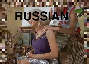 rus, orta-yaşlı-seksi-kadın, anneciğim, masaj
