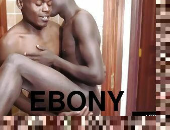 Ebony jock fingered and bareback in erotic action