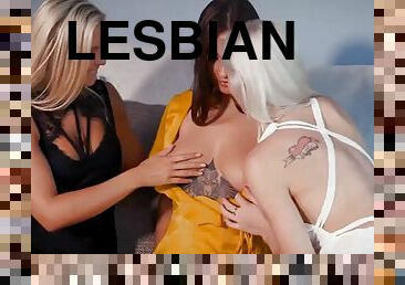 Dido Angel, Liya Silver and Zazie Skymm - lesbian - blonde - brunette - ass licking - face sitting - lingerie - masturbation - s