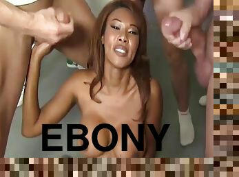Ebony Chick gets white dicks - A Compilation