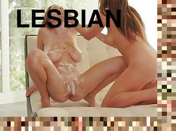 Ice cream - Teen lesbians with big titties in food fetish scene