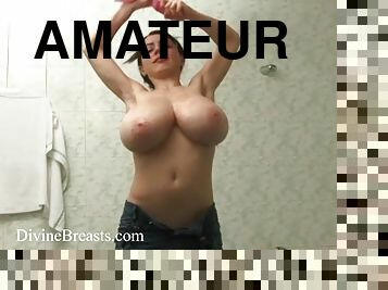 baignade, gros-nichons, monstre, amateur, babes, lesbienne, naturel, gros-seins, seins, douche