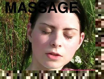 Shaved teen pussy finger massage