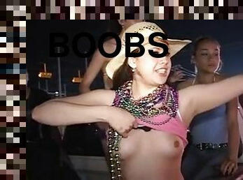 Crazy curvy Latinas flash their boobs
