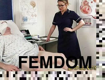 Cfnm nurse watches dude