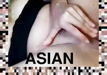 aasialainen, isot-tissit, masturbaatio, pillu-pussy, ruikkiminen, kiimainen, luonnollinen, rinnat, täydellinen, soolo