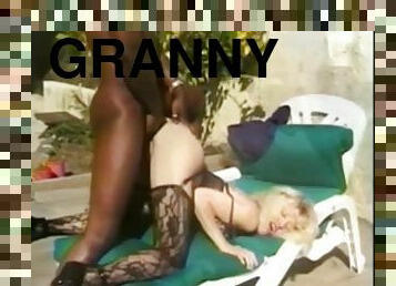 isoäiti-granny, rotujen-välinen, kiimainen, blondi, hollantilainen, peräpano
