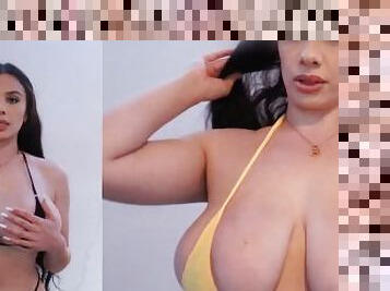 Young Mom with HUGE Real Tits Bikini Try On Haul