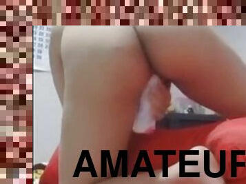 bouteille, amateur, ados, jouet, doigtage, webcam