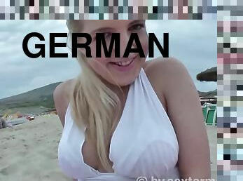 im-freien, anal-sex, junge, schwer, deutsch, strand, schlampe, gesichtspunkt, gesichts, blondine