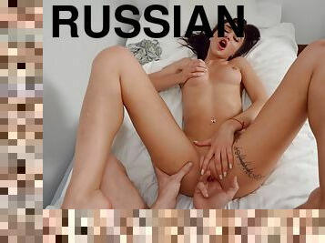 rus, parmaklama, bakış-açısı, genç-18, sıkı, esmer-kadın