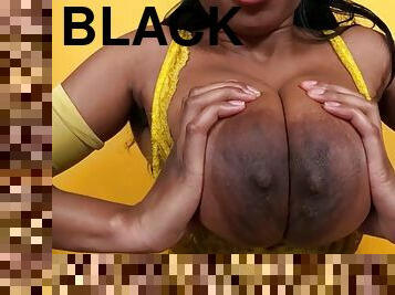 gros-nichons, mamelons, ébène, hardcore, pornstar, black, gode, seins, bout-a-bout, géant