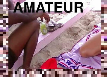 masturbation, amateur, plage, secousses