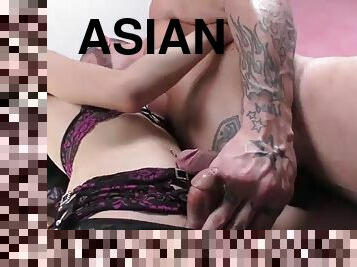 Asian tgirl alice g passionate anal sex with youlian