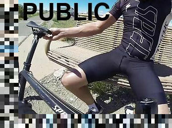 Pissing lycra in public while riding a bike
