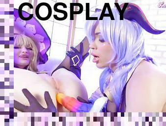 Cosplay lesbians kinky porn scene