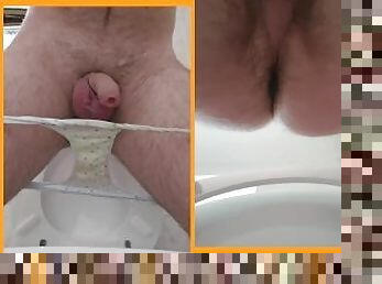 pisser, amateur, culotte, britannique, fétiche, solo, blanc