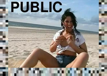 masturbação, na-rua, público, babes, brinquedo, hardcore, praia, dedos, britânico, dildo