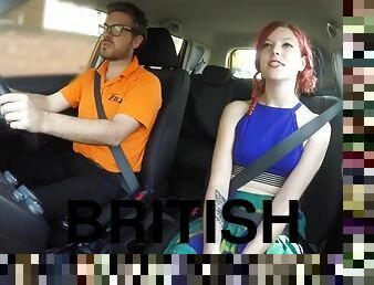 British redhead sucks off instructor before POV missionary sex