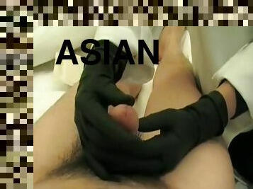 Asian Nurse Black Gloves Handjob