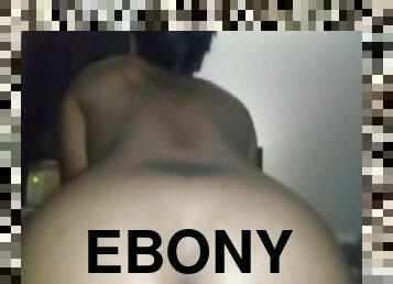 Ebony MILF smokes and strokes her mans BBC