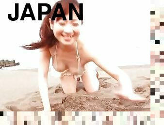 japanier, strand, bikini