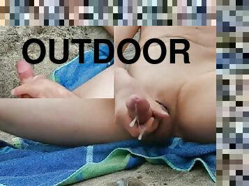 masturbation, en-plein-air, compilation, plage, ejaculation