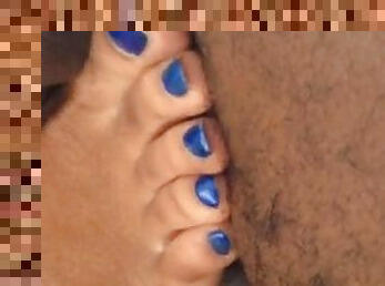 Shanae blue toe pump