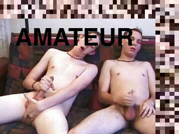 amateur, ejaculation-sur-le-corps, gay, baisers, assez, bite, sucer