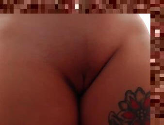Busty and booty babe closeup pussy tease on cam