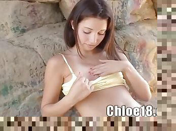 CHLOE 18 - Petite Lonely Teen Fingers Her Tight Pink Pussy