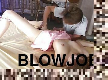 Classic JAV uncensored pale nurse fingering and blowjob