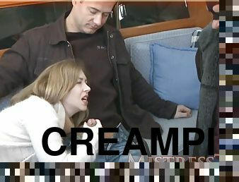 Getting a creampie on a boat