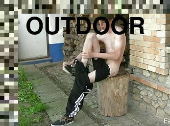 Outdoor webcam - horny village boy