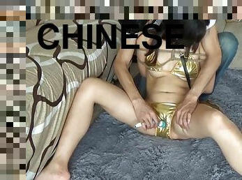 sadomasochismus, bikini, chinesin, knechtschaft