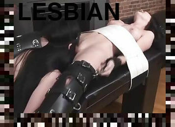 Lesbian tickled and licked to orgasm