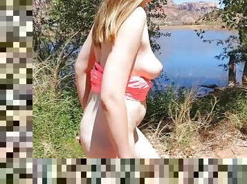 Hot Mom Standing In a Pond Naked