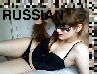 russe, amateur, branlette, rousse, webcam