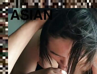 Asian cutie sucks me off