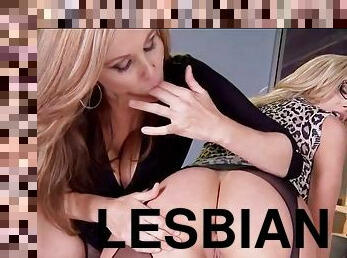 Lesbian cougars in the office
