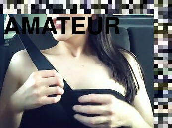 Sticking out my tits for my Uber driver