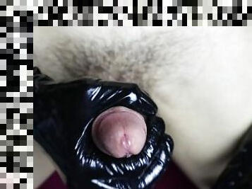 masturbation, énorme-bite, maison, branlette, massage, secousses, horny, douce, fétiche, latex