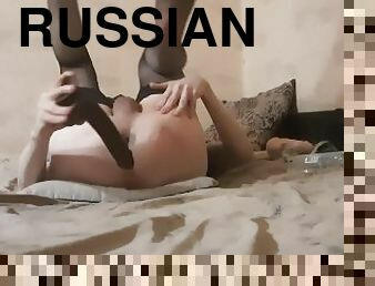 vieux, russe, amateur, anal, jouet, maison, jeune-18, gode, plus-agée, solo