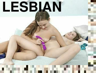 Lesbian best friends share the room in seductive scenes