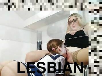 Lesbian Schoolgirl Pussy Licking Milf