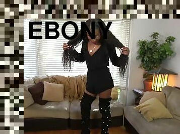 Ebony trans beauty teasing her bbc