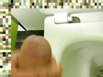 Pee and cum at a public toilet